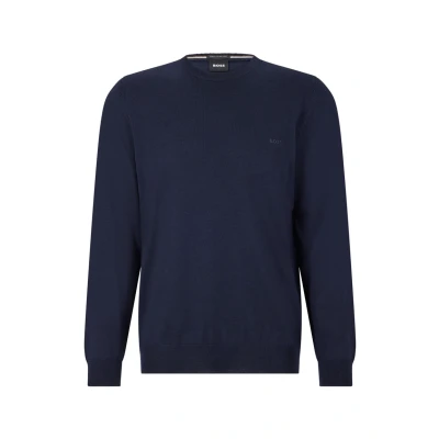 Abbildung von BOSS WOOL CREW NECK Jumper Strickpullover, Herren, Größe: Small, Dark blue four