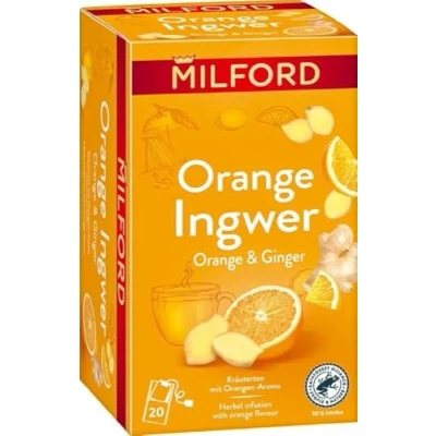 Abbildung von MILFORD Orange Ingwer Kräutertee mit Orangen Aroma 20 Teebeutel