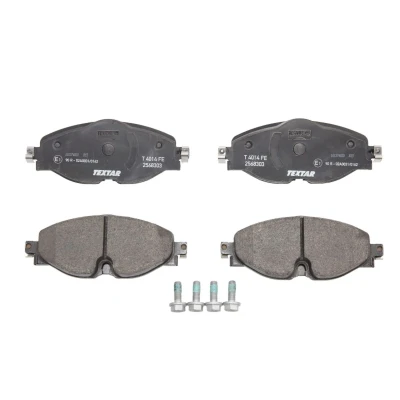 Abbildung von TEXTAR 2568303 Bremsbelagsatz für Verschleißwarnanzeiger vorbereitet mit Bremssattelschrauben VOLKSWAGEN: CADDY V Kombi, 4 Golf 7 Variant