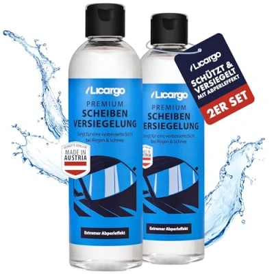 Abbildung von LICARGO® Scheibenversiegelung Auto (2x 250ml) extremer Abperleffekt für klare Sicht Glasversiegelung wasserabweisende Scheiben (2er Set Scheibenversiegelung)