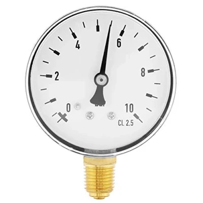 Abbildung von 0 10 Bar 1/4 Zoll NPT Gewinde Druckmanometer für Wasser Öl Luft Hochpräzise Manometer Seitliche Montage