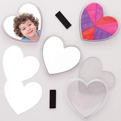 Abbildung von Baker Ross Herz Magnete Bastelsets für Kinder (6 Stück) Kreativsets zum Basteln und Dekorieren zu Valentinstag