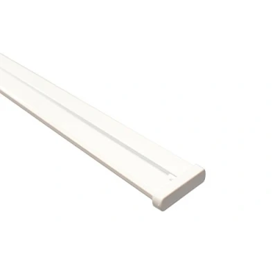 Abbildung von iso design Gardinenschienen 2 läufig aus Aluminium in weiß, 140 cm