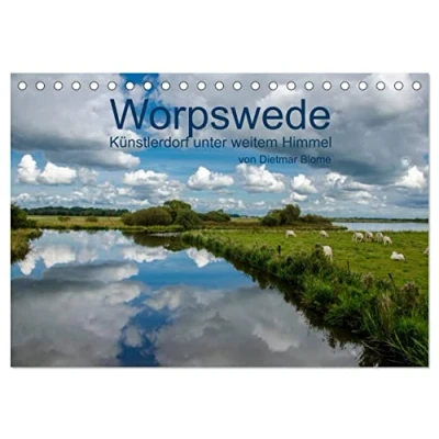 Abbildung von Worpswede Künstlerdorf unter weitem Himmel (Tischkalender 2025 DIN A5 quer), CALVENDO Monatskalender