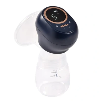 Abbildung von BÉABA, Elektrische Milchpumpe Einfach, mobil und leicht, 3 Stufen, 9 Geräuschlos, 180mL Fassungsvermögen, Nachtlicht, Timer, Memory Funktion, 6 Sitzungen, USB C Ladefunktion, Night blue