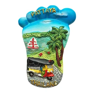 Abbildung von Pattaya Thailand 3D Kühlschrankmagnet, Touristensouvenirs Kollektion, Heim und Küchendekoration, Reise Magnetaufkleber aus China (Fuß)