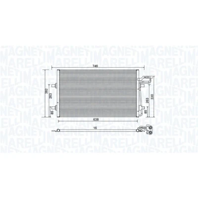 Abbildung von MAGNETI MARELLI 350203934000 Klimakondensator 640x378x16 378 640 16 VOLVO: V50, C30, S40 II