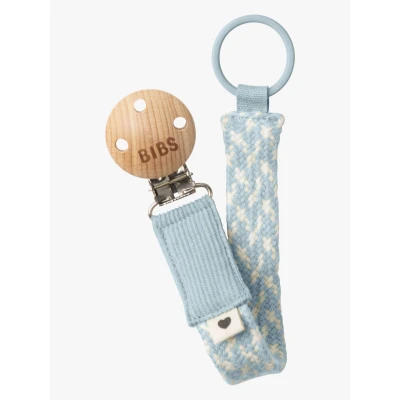 Abbildung von BIBS Braid Schnullerhalter, Baby Blue/Ivory