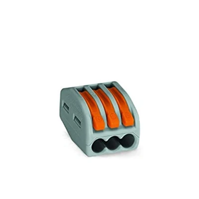 Abbildung von WAGO® Klemme, 3 Leiter bis, 4 mm², Verbindungsklemme mit Hebel, 222 413 (15 Stück)