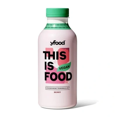 Abbildung von yfood Drink Vegan Berry, Leckere, veganeTrinkmahlzeit für unterwegs, THIS IS FOOD Drink, 26g Protein, 26 Vitamine und Mineralstoffe, 1,50 Pfand inkl., 6 x 500ml, Geschmack Beere