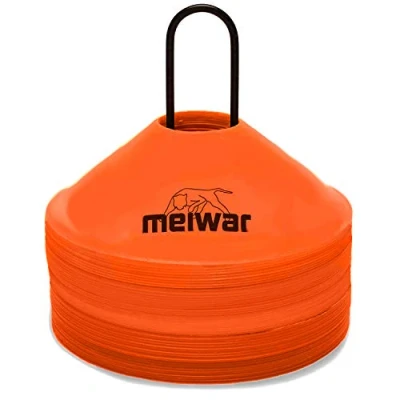 Abbildung von meiwar Markierungshütchen 50er Set mit Halter und Tasche Orange