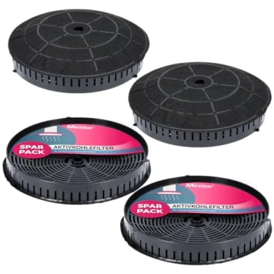 Abbildung von McFilter Aktivkohlefilter 4x Kohlefilter Filter passend für Elica CFC0038668, Typ57, IKEA Nyttig, FIL 440, Samsung DG81 02279A, AEG 4055171138, Whirlpool 484000008824