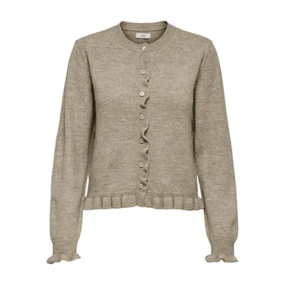 Abbildung von JDY Jdyletty ON Frill Strickjacke, Damen, Größe: Medium, Greige