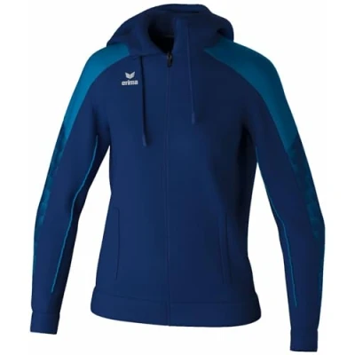 Abbildung von Erima Damen EVO STAR Trainingsjacke mit Kapuze (1032442), new navy/mykonos blue, 34