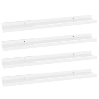 Abbildung von vidaXL 4X Wandregal Bücherregal Wandboard Schweberegal Hängeregal Dekoregal Freischwebend Regal Büroregal Wandablage Hochglanz Weiß 60x9x3cm