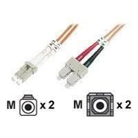 Abbildung von DIGITUS DK 2532 02 Glasfaserkabel OM2 2 m LC zu SC Duplex LWL Kabel 1 Gbit/s MM Multimode Glasfaser LAN Fasertyp: 50/125 µ Orange