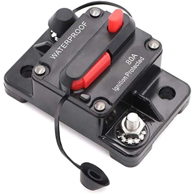 Abbildung von Schutzschalter 50 300A,DC12 48V Sicherungshalter Wasserdicht,Auto Leistungsschutzschalter mit Manueller Reset,Kfz Sicherung für Motor Auto Marine Boat Stereo Audio(80A)