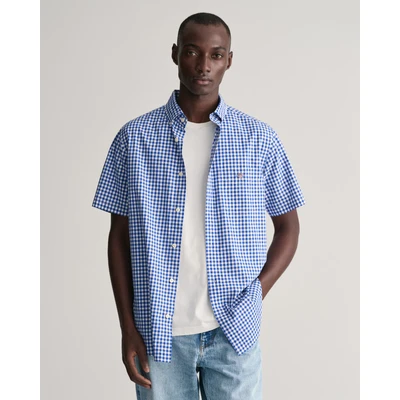 Abbildung von GANT Poplin Gingham Hemd, Herren, Größe: 3XL, College blue