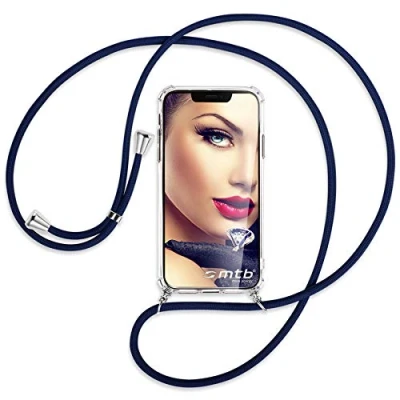 Abbildung von mtb more energy® Handykette kompatibel mit Samsung Galaxy A15 5G dunkelblau Smartphone Hülle zum Umhängen Anti Shock Full TPU Case