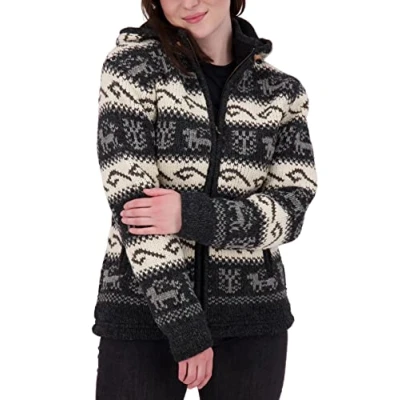 Abbildung von DEPROC Active Strickfleecejacke &quot;ANNAPURNA&quot;, mit Kapuze und weichem Fleece gefüttert