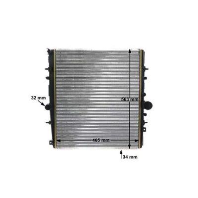 Abbildung von MAHLE ORIGINAL CR 1437 000S Kühler, Motorkühlung 464 562 27 mit Zubehör Klammer, Schraube Kühlrippen mechanisch gefügt CITROËN: C8