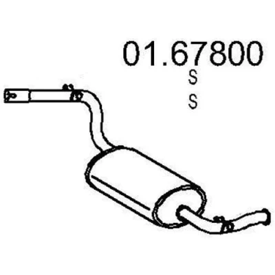 Abbildung von MTS 01.67800 Endschalldämpfer 1410 FIAT: Ducato II Pritsche/Fahrgestell, Kastenwagen, Bus, CHRYSLER: Voyager / Grand 3