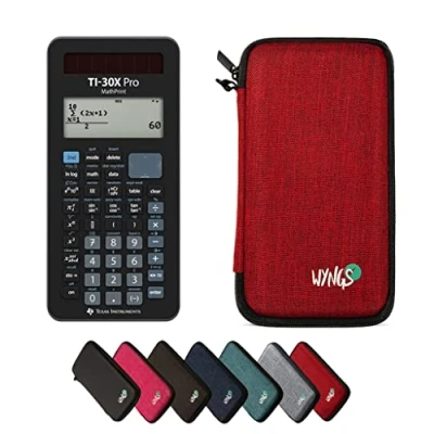 Abbildung von TI 30X Pro MathPrint Taschenrechner inklusive Schutztasche von WYNGS in Rot Basic Set