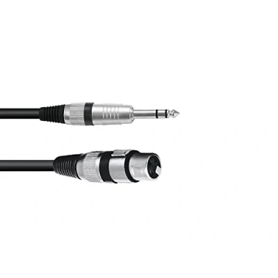 Abbildung von Omnitronic 30225180 XLR Adapterkabel [1x Buchse 3 polig 1x Klinkenstecker 6.3 mm (stereo)] 0.90 m Schwarz (30225180)