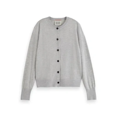 Abbildung von Scotch &amp; Soda Damen Crew Neck Relaxed Cardigan Sweater, Light Grey Melange 1161, L EU