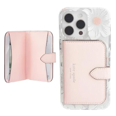 Abbildung von Kate Spade New York Morgan Magnetische Handy Brieftasche/Kartenhalter, kompatibel mit MagSafe Handys und Hüllen, Kreiderosa