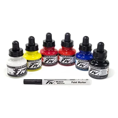 Abbildung von Daler Rowney FW Acrylic Ink Cardboard Box Starter Set