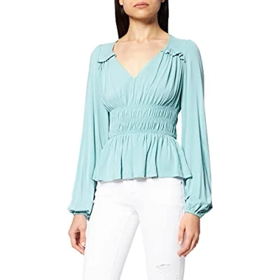 Abbildung von NA KD Damen markierter Taille Bluse, grün, 44 EU