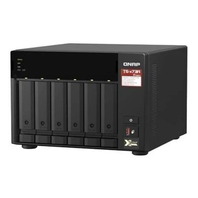 Abbildung von QNAP TS 673A 6 Bay Turbo Station NAS (AMD Ryzen™ Embedded V1500B 4 Core/8 Thread 2,2 GHz 8GB DDR4 RAM 2xRJ 45 2,5 GbE LAN Port) 24TB Bundle mit 6X 4TB WD Red Plus HDDs