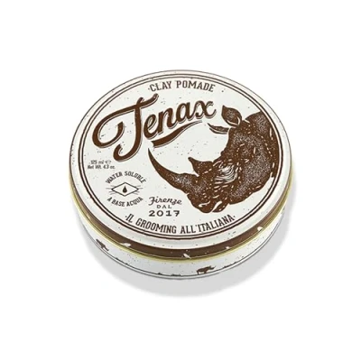 Abbildung von Tenax Matte Clay, 125 ml, wasserbasierte Pomade für Männer verleiht starken Halt &amp; natürlich mattes Finish, leicht auszuwaschendes Haarwachs alle Haartypen