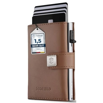 Abbildung von SF SCOFIELD Trinity Premium Slim Wallet mit Münzfach I Wallets for Men Kartenetui 10 12 Karten Kreditkartenetui RFID Schutz Portemonnaie Smart Geldbörse