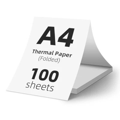Abbildung von (100 Blatt) A4 Faltbares Thermopapier, BPA frei, schnelltrocknendes Thermopapier A4, kompatibel mit den meisten Thermodruckern, Hochwertiges Thermodrucker Papier für Dokumente, Webseiten &amp; Fotos.