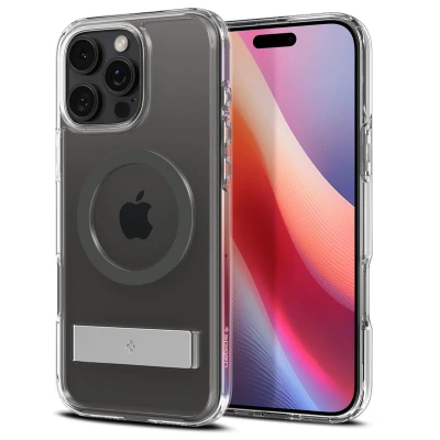 Abbildung von Apple iPhone 16 Pro Max Hülle MagSafe Kunststoff Spigen Hard Case/Backcover Handyhülle Schwarz Shockproof/Stoßfest