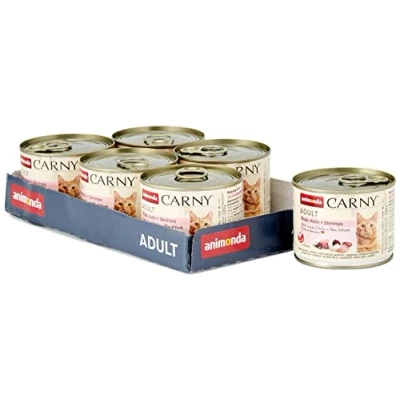 Abbildung von Carny Katzen Nassfutter Pute + Huhn Shrimps (6 x 200g), von animonda ohne Getreide und Zucker, mit frischen fleischlichen Zutaten