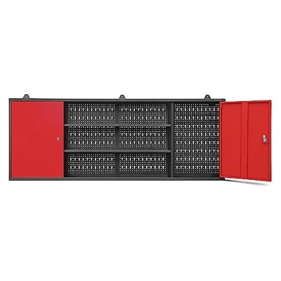 Abbildung von Jan Nowak Hängeschrank Werkzeugschrank Werkstattschrank Metallschrank Lochwand 2 Fächer 160 cm x 60 20 (Anthrazit Rot)