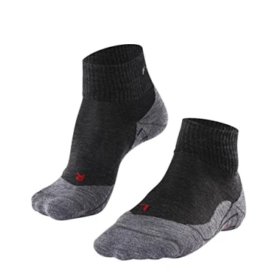 Abbildung von FALKE Damen Wandersocken TK5 Wander Short W Sso Wolle Funktionsmaterial antiblasen dünn 1 Paar, Grau Asphalt Melange 3180, 35 36