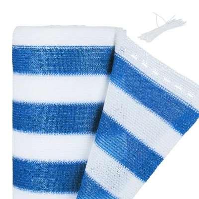 Abbildung von relaxdays Balkonsichtschutz Zaunblende 1,5 m blau weiß gestreift x 10 Meter