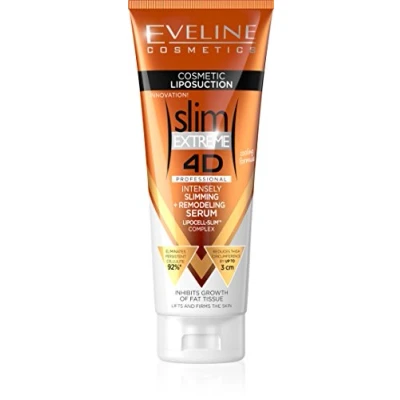 Abbildung von Eveline Cosmetics Slim Extreme 4D Professional Intensives Fettverbrennung Creme zum Abnehmen, Straffende Körpercreme, Straffer Bauch, Schlanke Oberschenkel