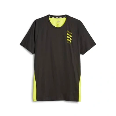 Abbildung von Puma FIT Triblend Ultrabreathe TEE Sport Tshirt, Herren, Größe: XL, Black/yellow burst