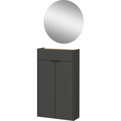 Abbildung von GERMANIA Garderoben Set &quot;Ameca&quot;, (Set, 2 St.), Mehrzweckschrank und Spiegel, geringe Tiefe, ideal für schmale Flure