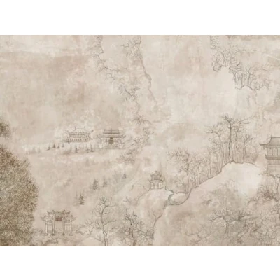 Abbildung von living walls Fototapete &quot;The Wall&quot;, asiatisch Motiv matt, Chinesisch Tapete Japanisch Beige