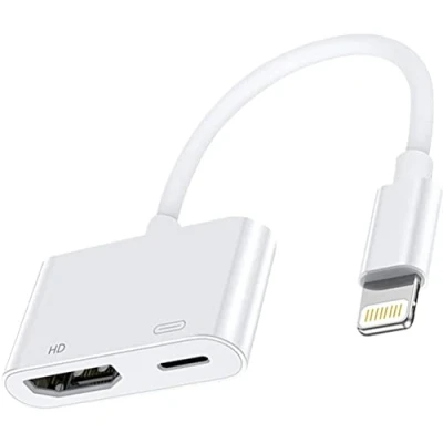 Abbildung von Lightning Adapter AV Digital 1080P [Apple MFI Zertifiziert] iPhone HDMI TV auf Plug and Play Kabel für 14/13/12/SE/11/XS/XR/X/8/7 TV/HDTV/Monitor/Projektor, Weiß