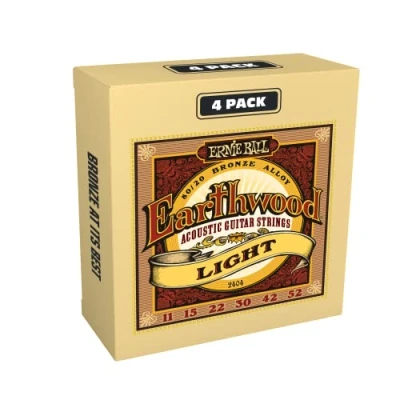Abbildung von Ernie Ball Earthwood Light Akustik Gitarrensaiten, 80/20 Bronze, 4 Pakete, Stärke 1152