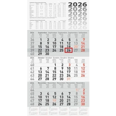 Abbildung von 3 x Brunnen Monatskalender Wandkalender 30x58cm einteilig 2026
