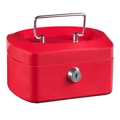 Abbildung von Idena 50026 Geldkassette 6&quot;, Größe 155 x 120 90 mm, Farbe Rot, 1 Stück