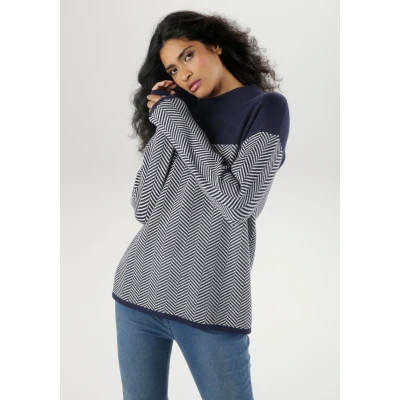 Abbildung von Aniston SELECTED Strickpullover mit weiterem Stehkragen NEUE KOLLEKTION
